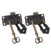 2Pcs Cupboard Locks Vintage Furniture Drawer Locks Metal Jewelry Box Latches Decorative Classical Lock Replacement