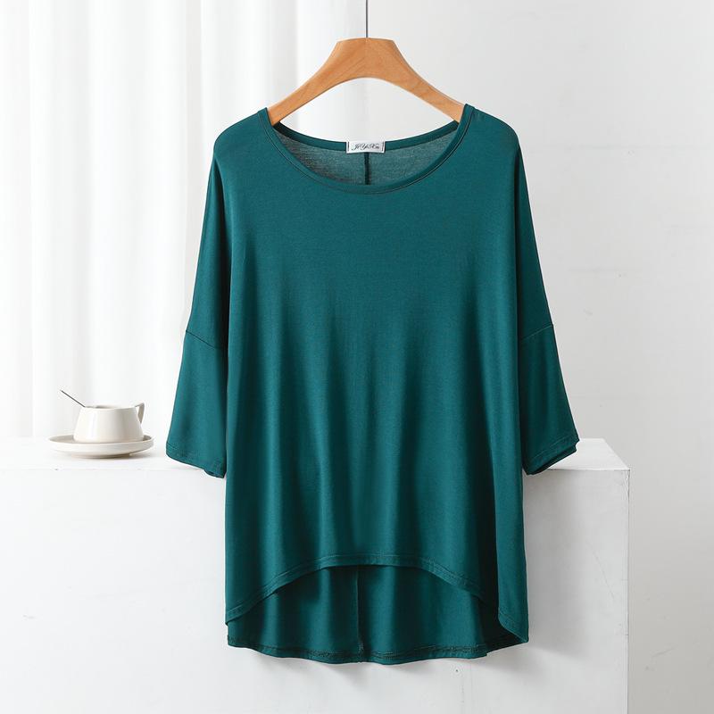 Women's Summer Modal Batwing Sleeve Top - Slimming, Loose, and Stylish.
