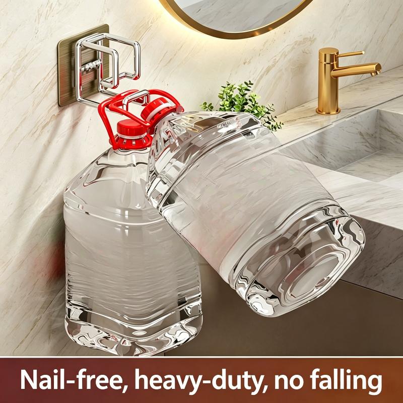 No Drilling Multifunction Stainless Steel Washbasin Hook Heavy Duty Wall Mount Holder for Kitchen Bathroom Organizer