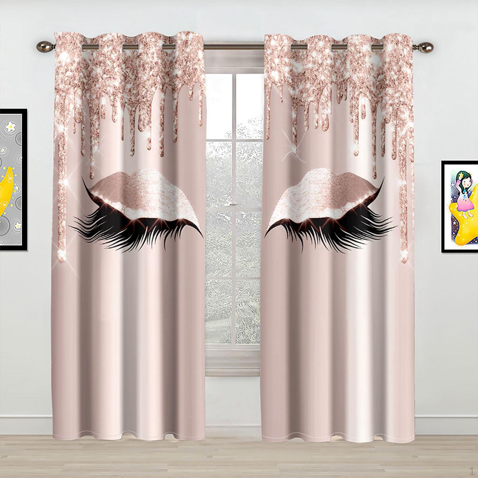 

Curtains for Bedroom, Solid Thermal Insulated Noise Reduction Window Drapes, Room Darkening рожевий
