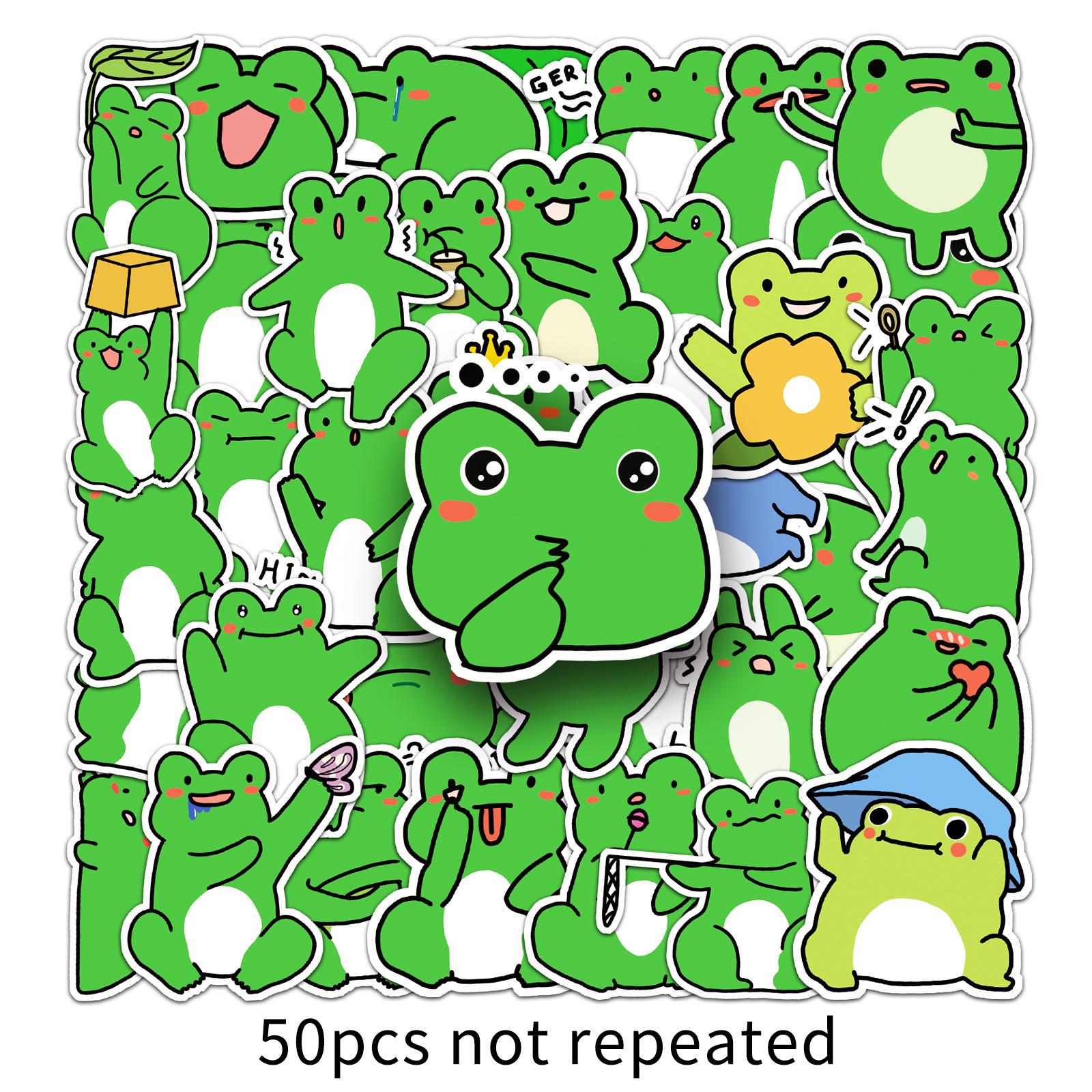 50 Sheets of Hand-Painted Frog Stickers - Cute Animal Stationery for Planners and Crafts
