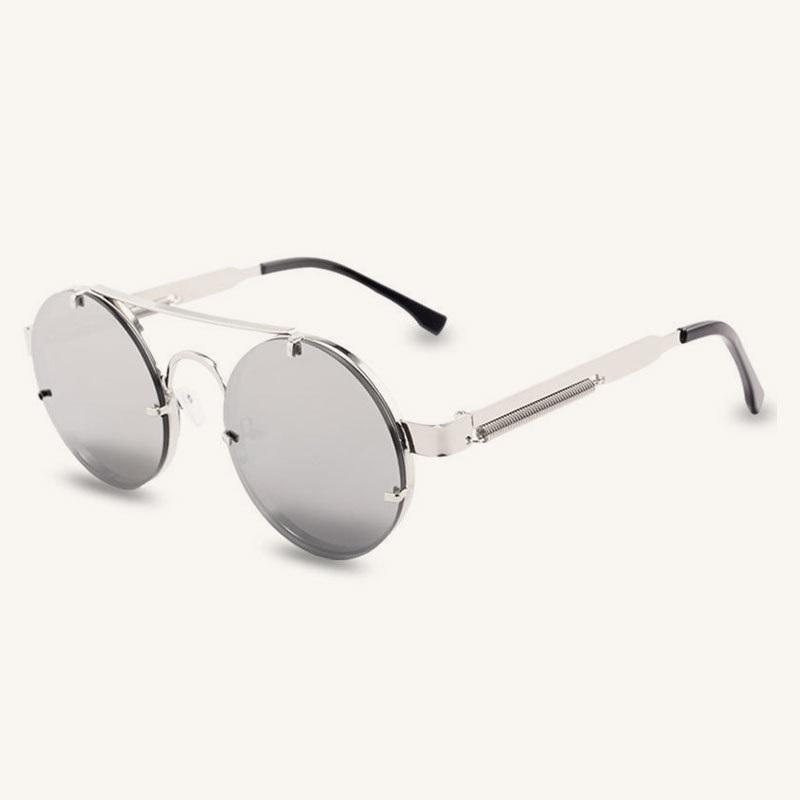 Steampunk Vintage Round Metal Sunglasses Men and Women Hip Hop Stylish Fashion Shades Glamour Trend Designer Shades UV400