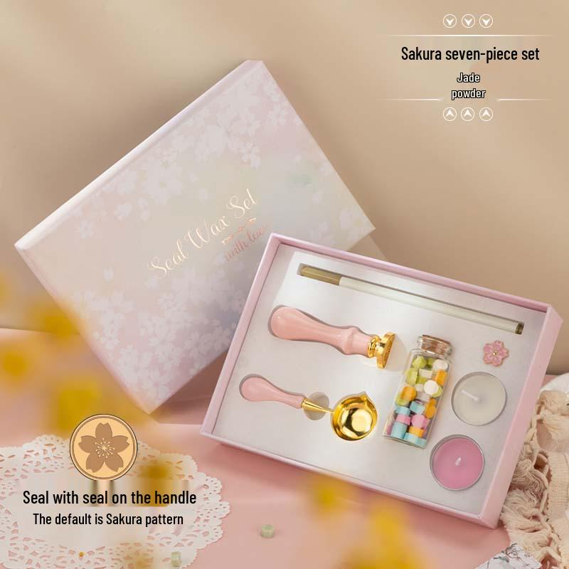 Creative Retro Wax Sealing Stamp Set - Includes Stamp, Wax Granules, and Fire Paint for Envelopes & Gifts.