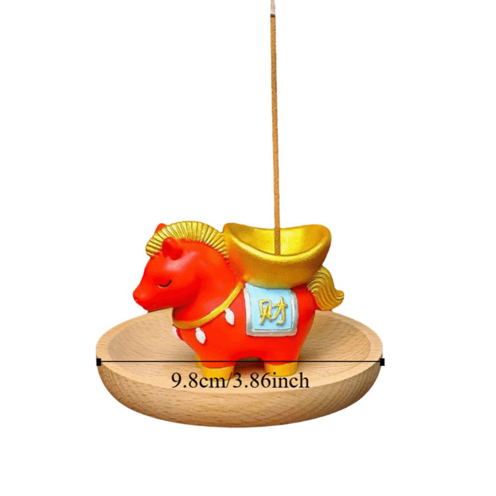 Creative Zodiac Pony Incense Burner Resin Pony Shape Incense Stick Holder Horse Year New Year Ornamental Cense Holder Gift