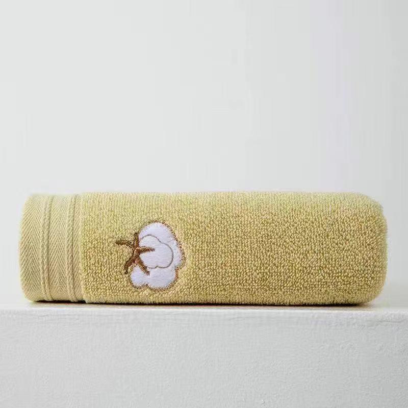 Pure Cotton Absorbent Face Towel - Plain Color, Home & Adult Use, Embroiderable Gift