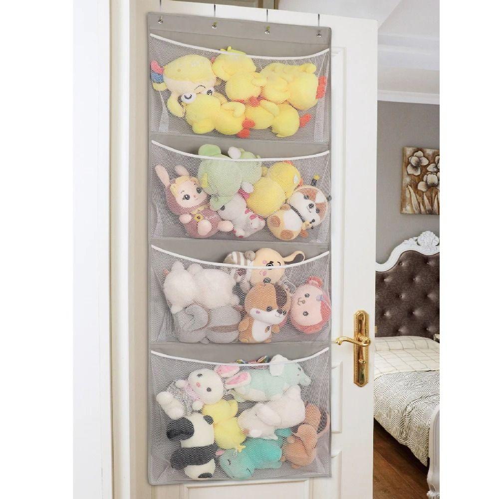 Large Size Wall-Mounted Storage Bag Mesh Toy Organizer New Hanging Bag  Kid's Dolls