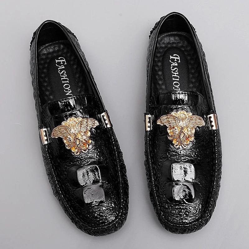 2024 New Men's Casual Leather Ride To Make the Boat Shoes Breathable Soft Men's Flats Color Lazy Loafers Large Size35-48