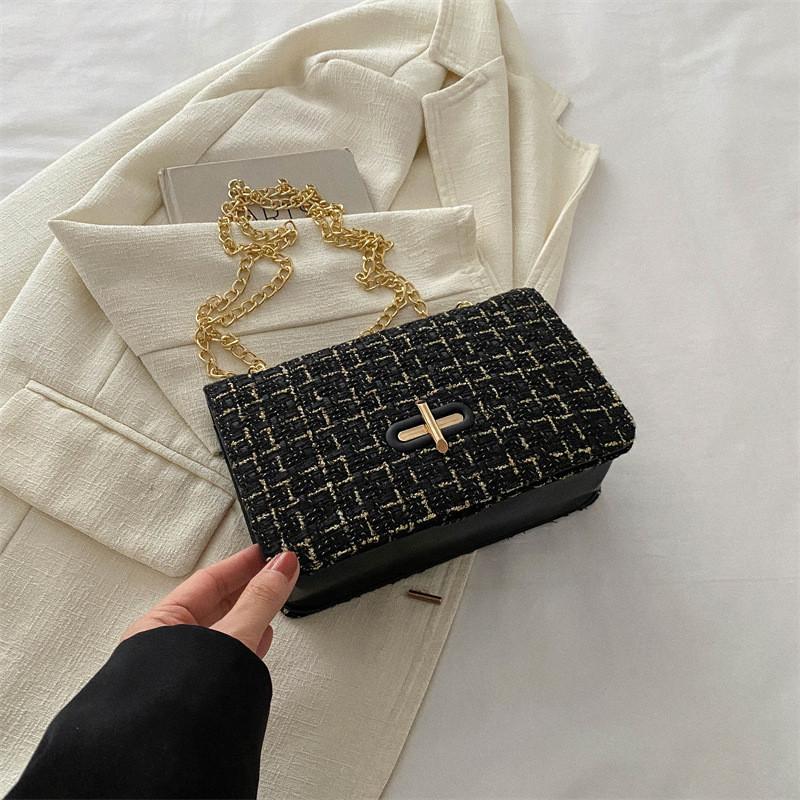 Trendy Pu Street Style Shoulder Bag With Chain Strap 2024 New Spring Crossbody Bag чёрный