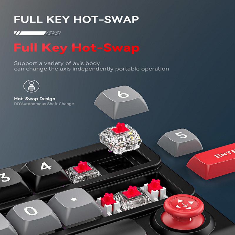 Rocker Knob Programming Macro Custom Keyboard RGB Backlight Wired Programmable Gaming Keyboard Full Hot Swappable Key