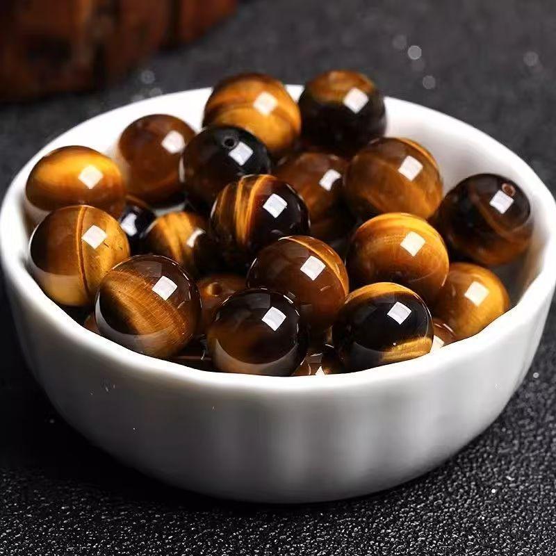 Natural Yellow Tiger Eye Round Spacer Beads for DIY Crystal Jewelry and Beaded Bracelets 6mm