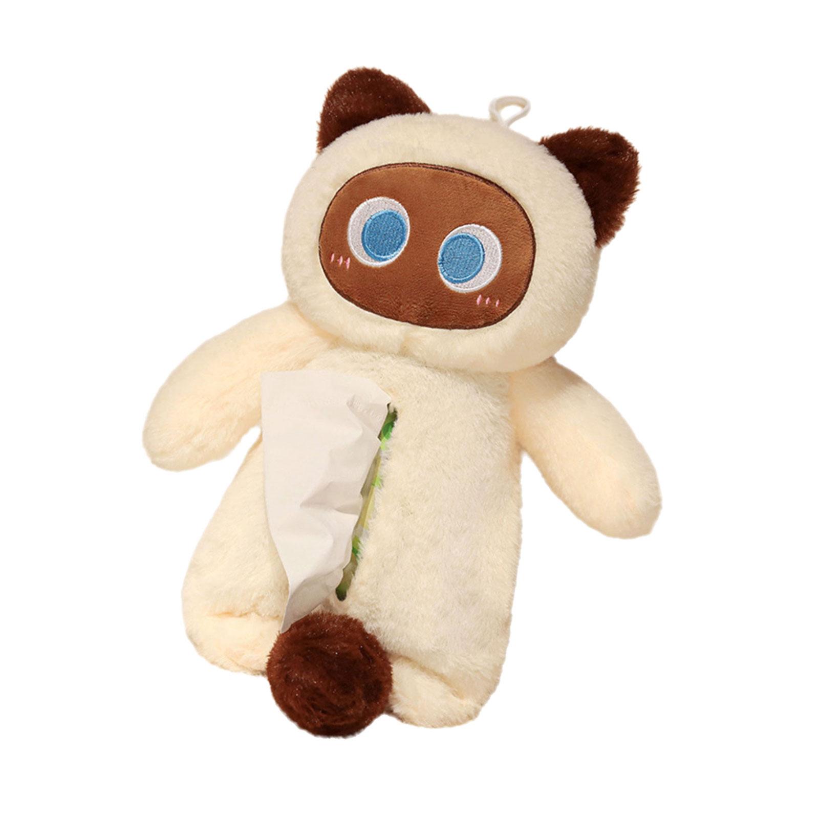 

Элегантный плюшевый чехол для кошачьей коробки салфеток Практичный плюшевый чехол для кошачьей коробки салфеток с мягким прикосновением для различных помещений разноцветный