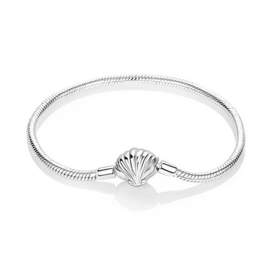 

Authentic 925 Sterling Silver Bracelets Moments Snake Chain Leather Charm Bracelet Fit Original Charms For Women DIY 21cm