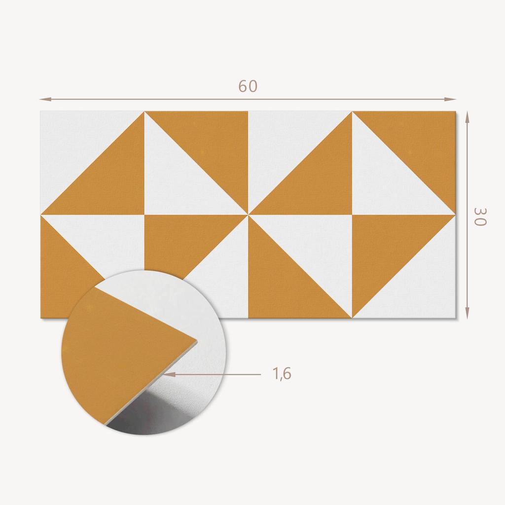 Zestaw Samoprzylepnych Kafelków Pcv Geometryczne Trójkąty W Kwadratach 6X60X30 Cm