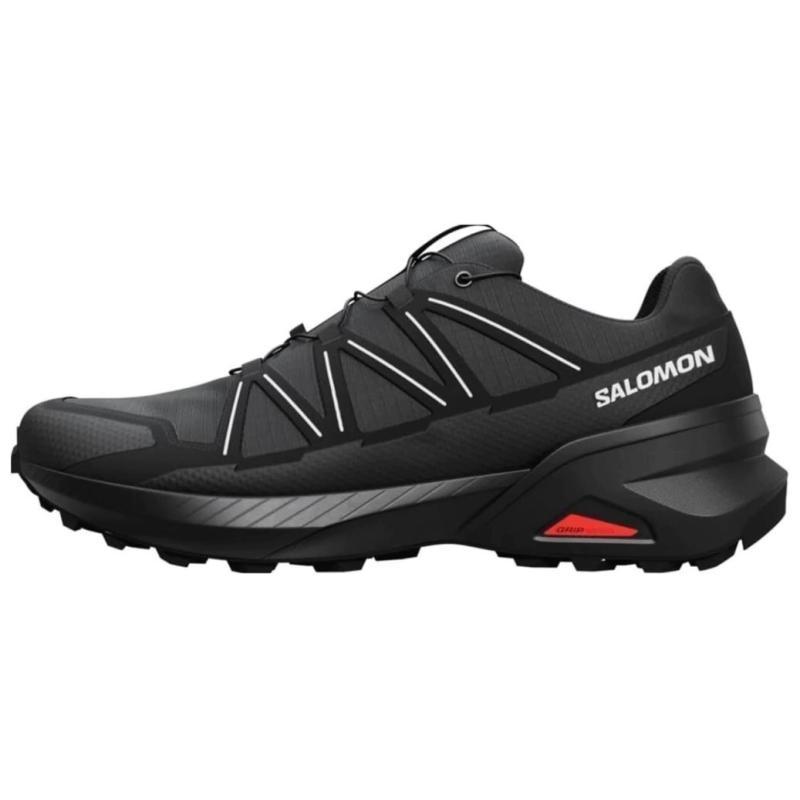 SALOMON Abrasion Resistant Low Top Trail Running Shoes Men's Black Gray Sneakers 475145