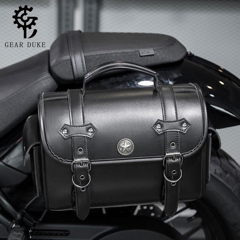 Motorcycle Black Universal SaddleBag Large Capacity Side Bags Storage Tool For Harley Waterproof Modified Bag