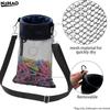 1pc Clothespin Storage Bag Hanging Grid Clothespin Storage Bag Outdoor Drawstring Clothespin Organization Bag Household Supplies