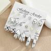 18pcs Minimalist Irregular Twist Heart  Earrings Set for Women Fashion Boho Zircon Studs Dating Vacation Daily Jewelry Gift