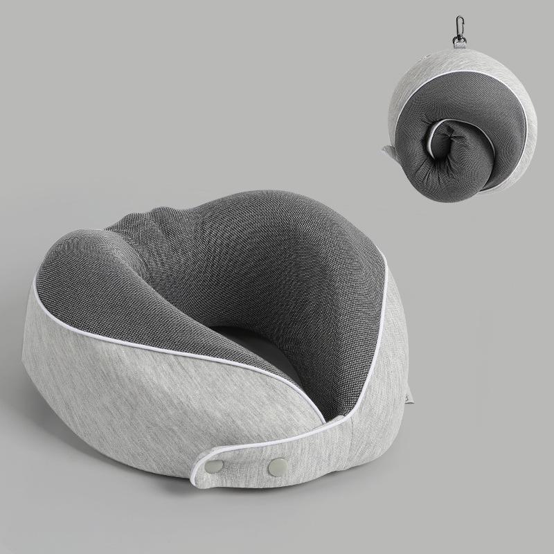 Compact U-shaped Memory Foam Travel Pillow with Neck Support
