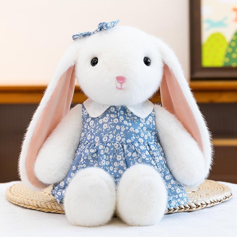 Plush Bunny Doll With Flower Dress For Kids Bedroom Decor And Gift Idea