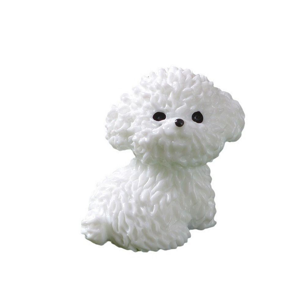 Realistic Cute White Dog Statue Cartoon Cartoon Dog Ornaments Resin Dog Statue  Home Decoration