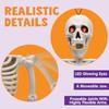 Movable Joints Halloween Skeleton Glowing Eyes Scary Sound Posable Skeleton Adjust Joints Simulation Decoration Skeleton