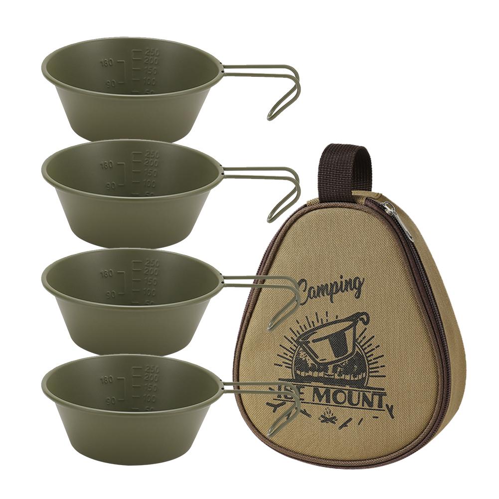 4 szt. 300 ml Miska Sierra Outdoorowa Ze Stali Nierdzewnej Przenośna Miska Kempingowa Naczynia Piknikowe Podróżne na Wędrówki z Plecakiem, Piesze Wędrówki, Podróże