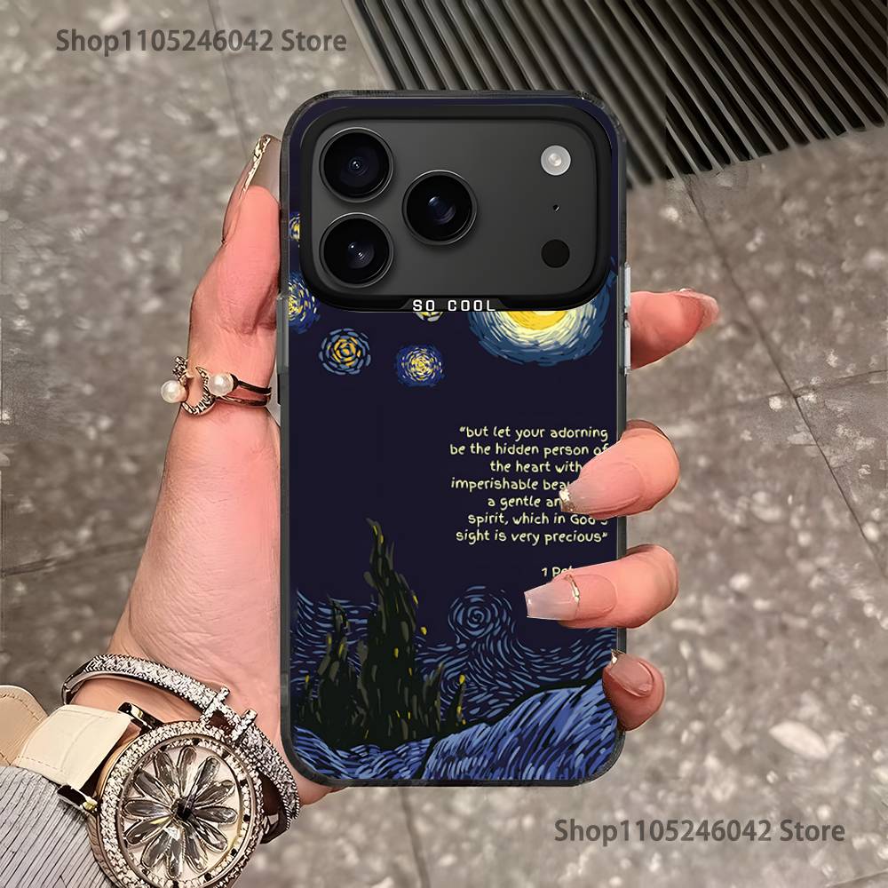 Jesus Bible Verses Black Matte Shockproof CoverPhone Case For iPhone 17,16,15,14,13,12,11,Pro,Max,Plus