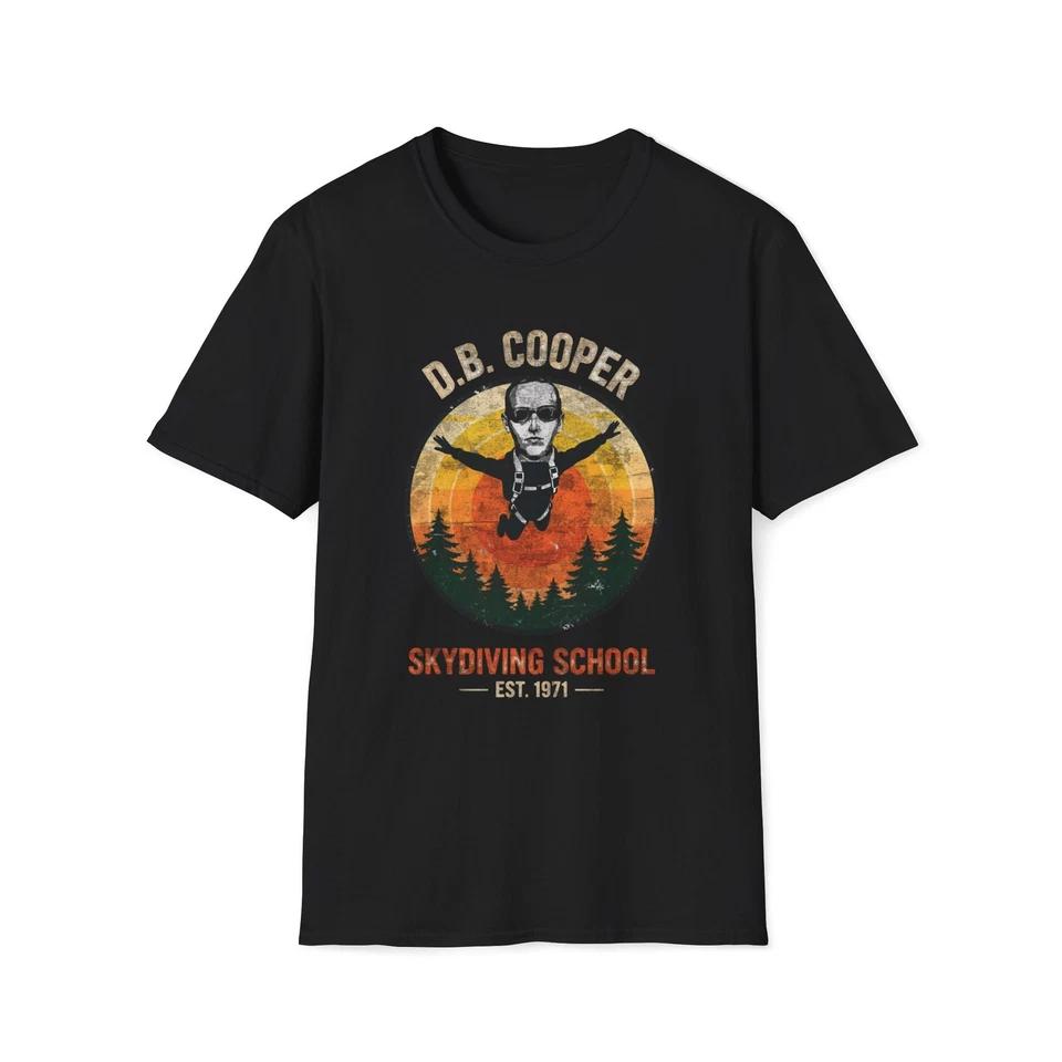 D.B. Cooper Vintage Skydiving School T-Shirt | DB Cooper Unisex Softstyle Tee S