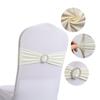 LMETJMA 10 Pcs Spandex Chair Sashes Premium Stretch Bows With Buckle Slider Universal Elastic Bands for Wedding Party Banquet