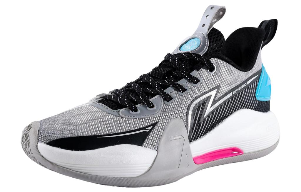 Li Ning Speed 7 Cushioning Slip Resistant Abrasion Resistant Low Top Basketball Shoes Men's Gray Black Blue ABPT013-4