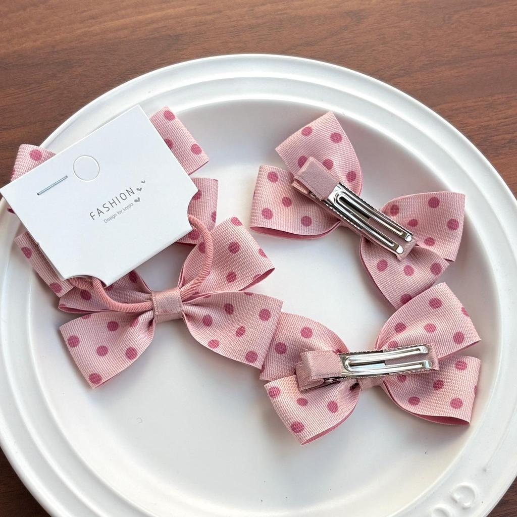 Polka Dot & Plaid Hair Clips and Bows for Girls' Ponytails - Cute Hair Accessories for Children and Babies