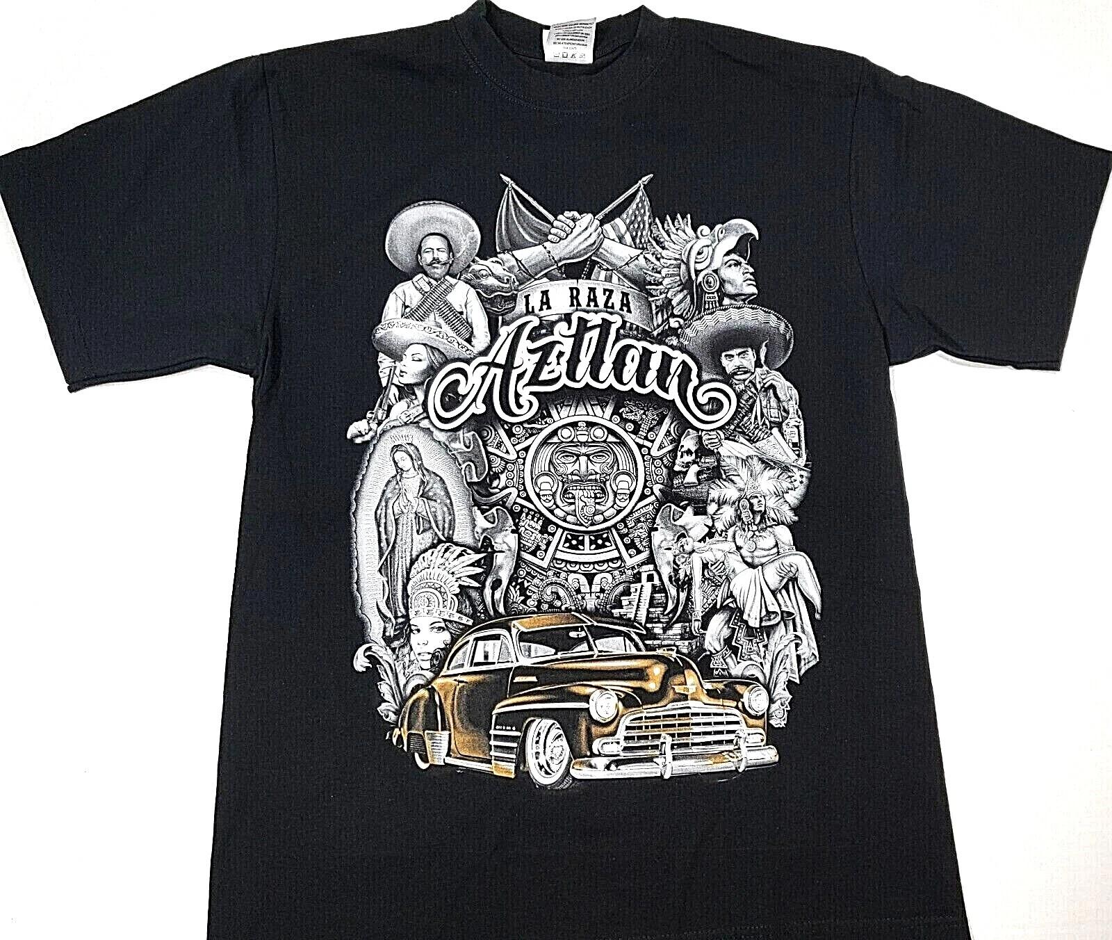 

AZTLAN T-shirt Lowrider Mexico Aztec La Raza Urban Streetwear Men s Tee New S