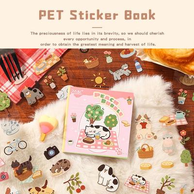 PET Die Cutting Stickers Book INS Style Cartoon Handbook Stickers Stickers Book