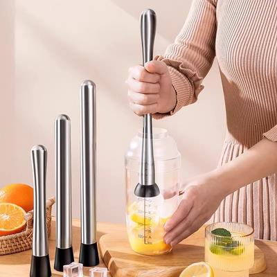 Stainless Steel Crushed Ice Hammer Multifunctional Popsicle Sticks Cocktail Swizzle Stick Fruit Lemon Muddle Bar Tools
