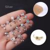 1Piece Fashion L Shaped Dangle Nose Studs Piercing 20G Stainless Steel Flower Moon Tassels Zircon Nostril Screw Piercing Zircon