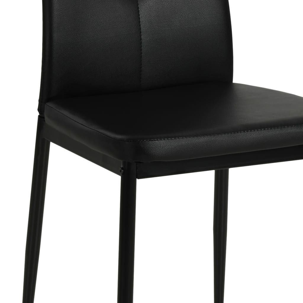 Vidaxl Dining Chairs, 4 Pcs, Black, Upholstered In Faux Leather