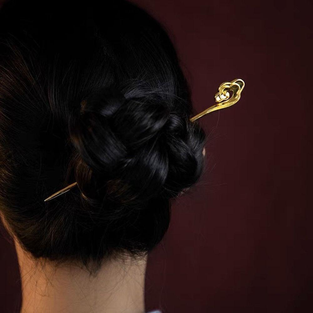 DIY Hair Stick Hairstyle Tools Cloud Shape Women Hair Stick Hanfu Hairpins Chinese Hair Fork