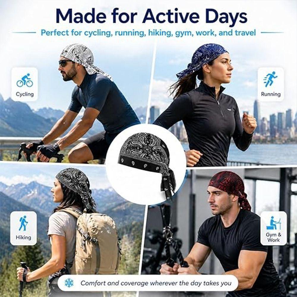 Breathable Bandana Headscarf Paisley Print Pirate Hat Fashion Accessory Cycling Head Wrap Running