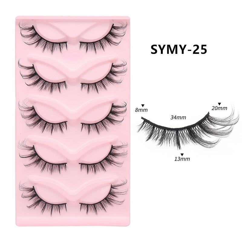 European and American Fox-Style Cat Eye Thick Synthetic False Eyelashes - 5 Pairs