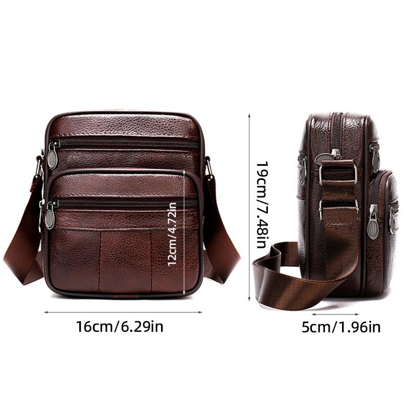 Neue vertikale Umhängetasche aus echtem Leder für Herren, lässige Umhängetasche aus vollnarbigem Leder, verstellbare Business-Umhängetasche aus Leder für Herren