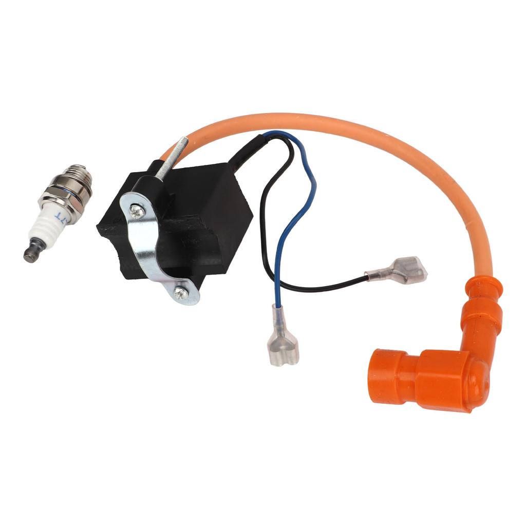 CDI Ignition Coil with Spark Plug Replacement for 49cc 50cc 60cc 66cc 70cc 80cc 2 Stroke Engine Motorized Bicycle