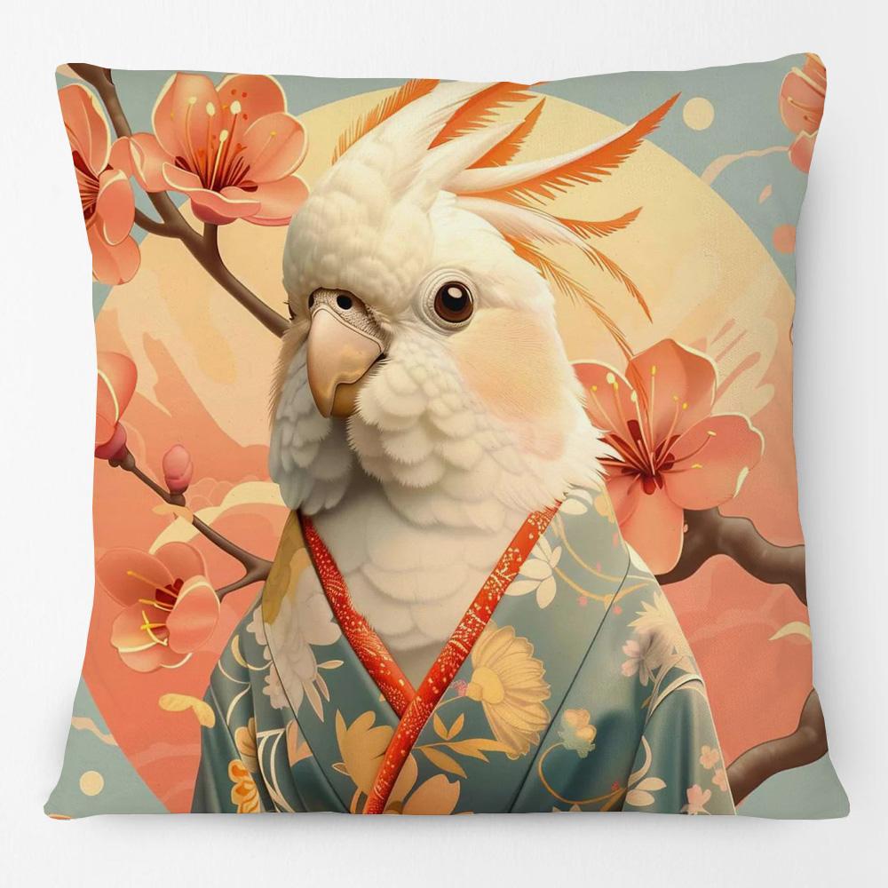 Fashion Chic Floral Animals Posters Cushion Cover Tiger Leopard Highland Cow Cockatoo Cat Dog Print Pillow Case