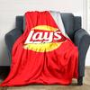 Lay'S Potato Chip Logo Flannel Blanket Super Soft Warm Cozy Blanket for Sofa Bed Office Travel All‑Season Home Decor Gift