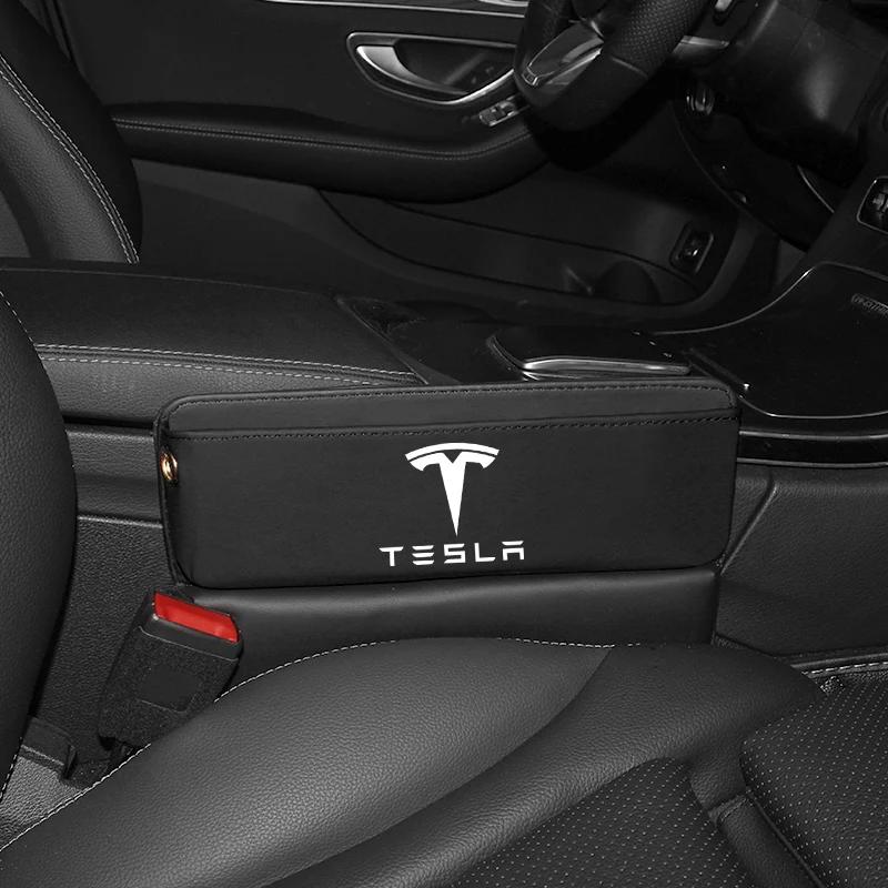 Car Sticker 2025 Hot For Tesla Model 3 S X Model Y Logo Badge Car Seat Gap Organizer Console Crevice Filler Side Storage Box Int