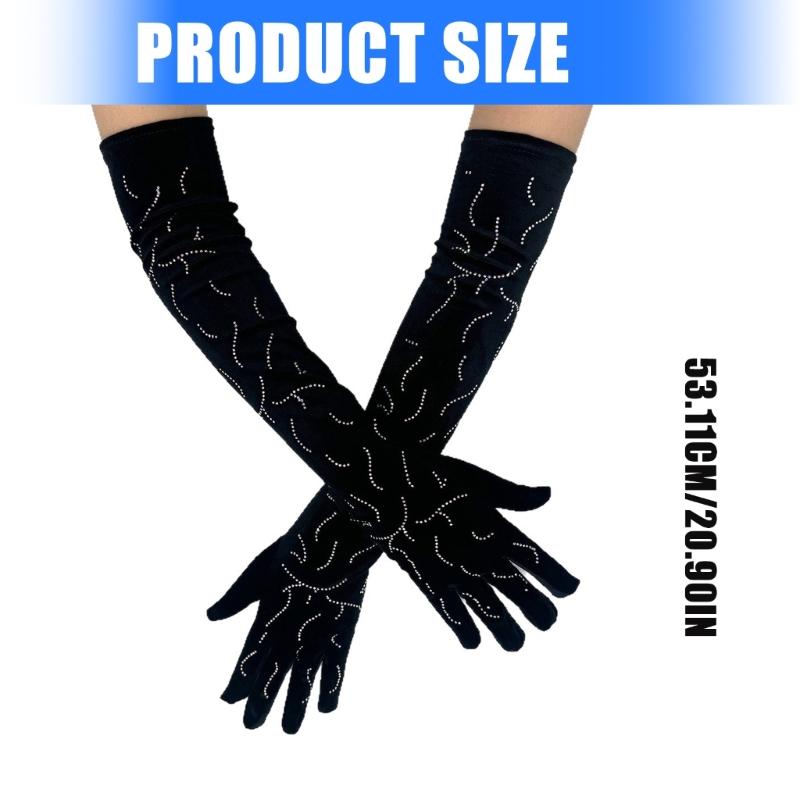 Bridal Sleeves Gloves Wedding Dancing Gloves Christmas Party Supply Long Stretchy Gloves for Concert Operas