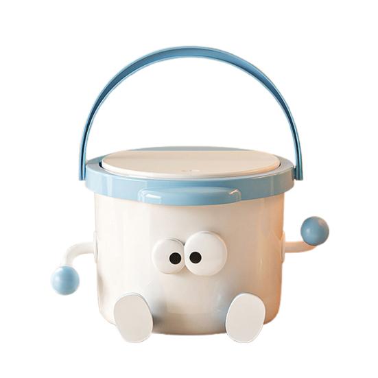 Garbage Can Large Capacity with Lid And Handle Trash Can Cute Cartoon Design Trash Can for Home Living Room
