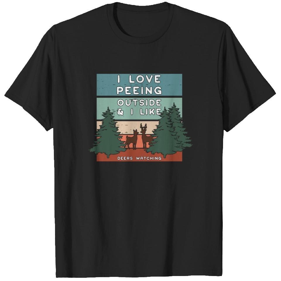 I Love Peeing Outside Like Hiker Camper Funny Hiking Camping T-Shirt XXL