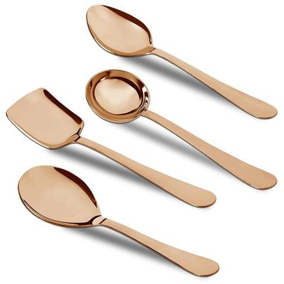 4 Stück Edelstahl Roségold Servierlöffel Set für Esstisch/Küche, 1,8 mm Schwere Stärke