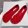 Round Head Sandals Summer Single Shoes Women's 2025 New Low-heeled Flat-bottomed Niche Designer Hollow Woven Mesh Pig Cage Shoes
