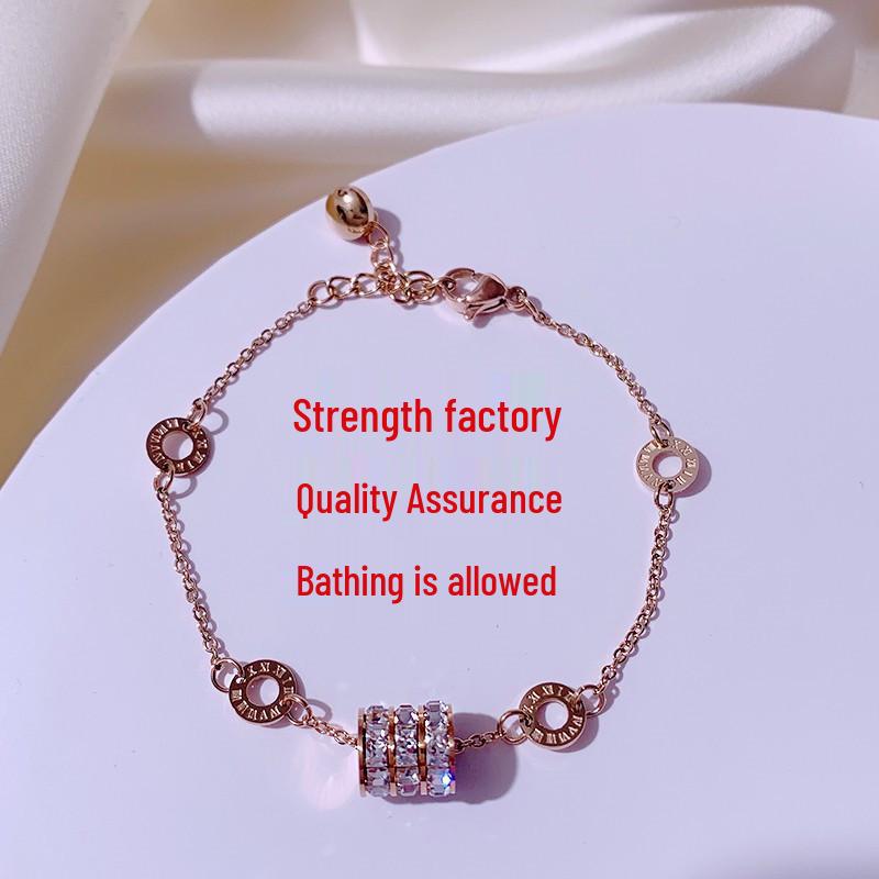 

Slim Waist Roman Numeral Rose Gold Titanium Steel Bracelet for Women розового золота